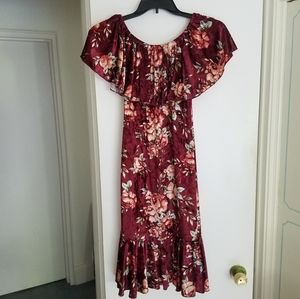 Lularoe Cici Velvet Ruffle Dress Small